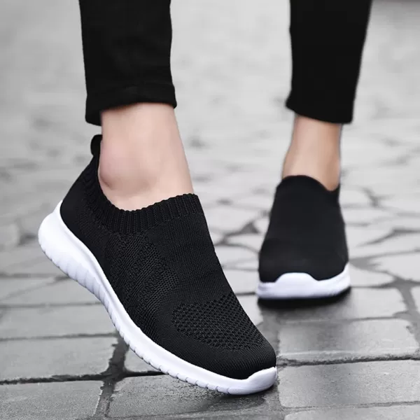 TIOSEBON Women's Walking Sock Shoes Elastic Knit Lightweight Slip on Breathable Yoga Sneakers