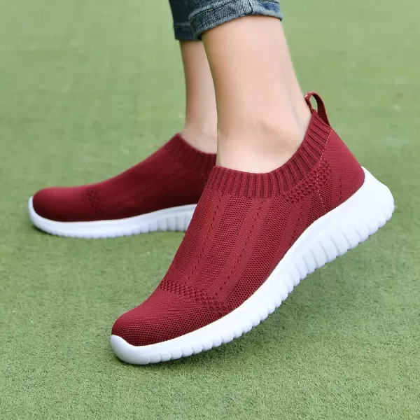 TIOSEBON Women's Walking Sock Shoes Elastic Knit Lightweight Slip on Breathable Yoga Sneakers