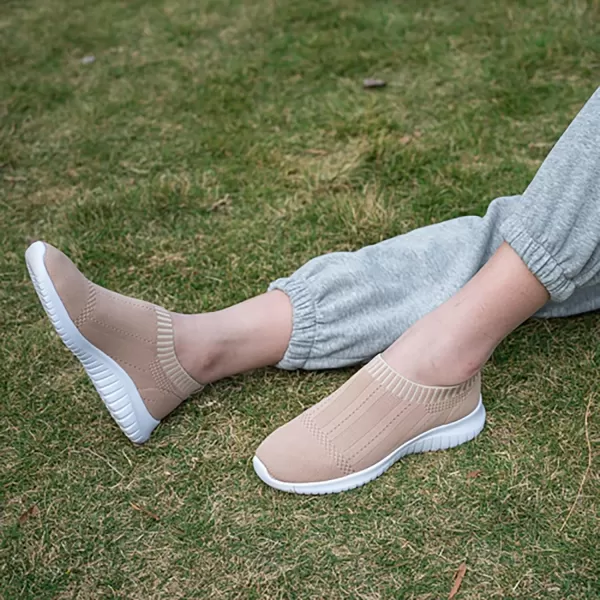 TIOSEBON Women's Walking Sock Shoes Elastic Knit Lightweight Slip on Breathable Yoga Sneakers
