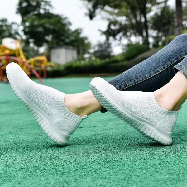 TIOSEBON Women's Walking Sock Shoes Elastic Knit Lightweight Slip on Breathable Yoga Sneakers
