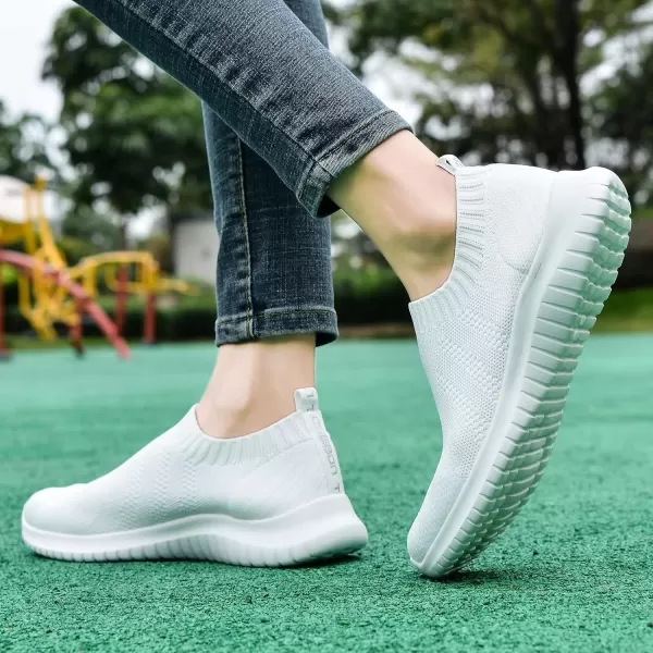 TIOSEBON Women's Walking Sock Shoes Elastic Knit Lightweight Slip on Breathable Yoga Sneakers