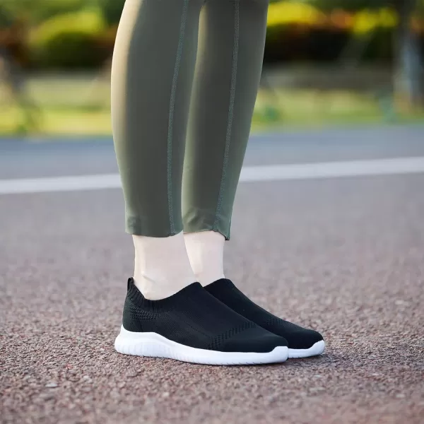 TIOSEBON Women's Walking Sock Shoes Elastic Knit Lightweight Slip on Breathable Yoga Sneakers