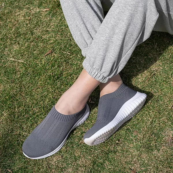 TIOSEBON Women's Walking Sock Shoes Elastic Knit Lightweight Slip on Breathable Yoga Sneakers