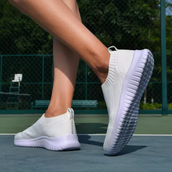 TIOSEBON Women's Walking Sock Shoes Elastic Knit Lightweight Slip on Breathable Yoga Sneakers