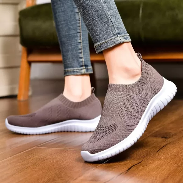 TIOSEBON Women's Walking Sock Shoes Elastic Knit Lightweight Slip on Breathable Yoga Sneakers