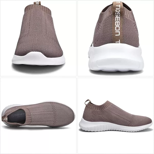 TIOSEBON Women's Walking Sock Shoes Elastic Knit Lightweight Slip on Breathable Yoga Sneakers