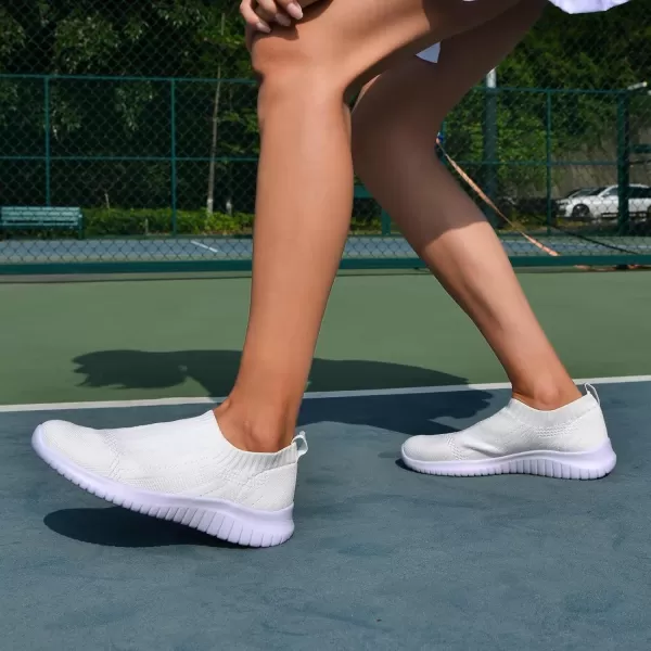 TIOSEBON Women's Walking Sock Shoes Elastic Knit Lightweight Slip on Breathable Yoga Sneakers