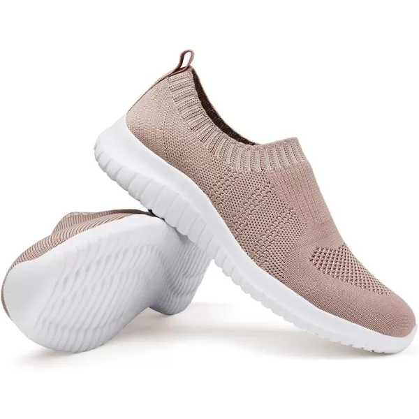 TIOSEBON Women's Walking Sock Shoes Elastic Knit Lightweight Slip on Breathable Yoga Sneakers