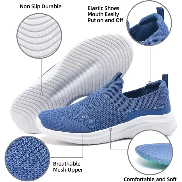 TIOSEBON Women's Walking Tennis Shoes Knit Slip on Mesh Comfortable Sneaker