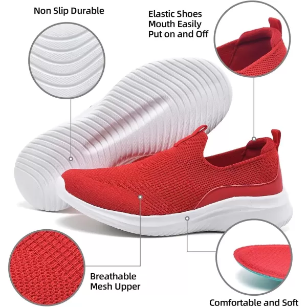 TIOSEBON Women's Walking Tennis Shoes Knit Slip on Mesh Comfortable Sneaker