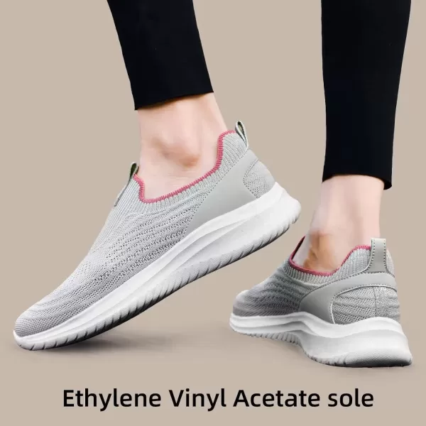 TIOSEBON Women's Walking Tennis Shoes Knit Slip on Mesh Comfortable Sneaker