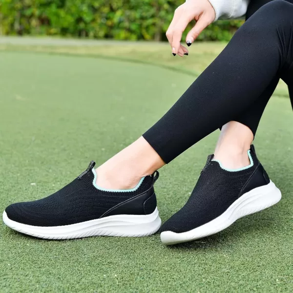 TIOSEBON Women's Walking Tennis Shoes Knit Slip on Mesh Comfortable Sneaker