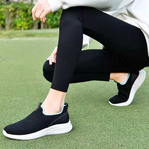 TIOSEBON Women's Walking Tennis Shoes Knit Slip on Mesh Comfortable Sneaker