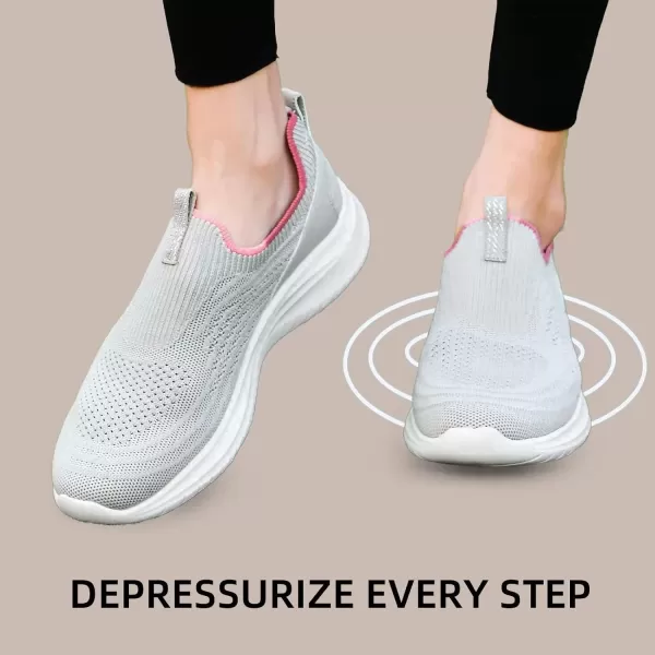 TIOSEBON Women's Walking Tennis Shoes Knit Slip on Mesh Comfortable Sneaker