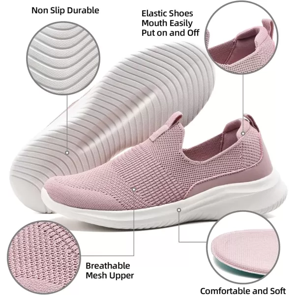 TIOSEBON Women's Walking Tennis Shoes Knit Slip on Mesh Comfortable Sneaker