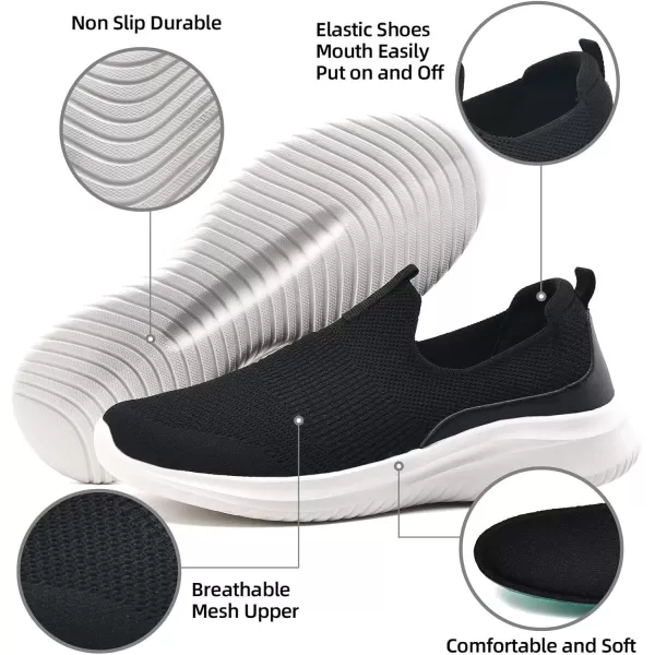 TIOSEBON Women's Walking Tennis Shoes Knit Slip on Mesh Comfortable Sneaker