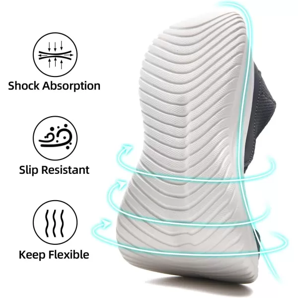 TIOSEBON Women's Walking Tennis Shoes Knit Slip on Mesh Comfortable Sneaker