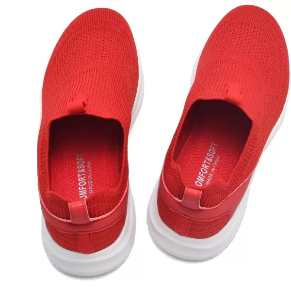 TIOSEBON Women's Walking Tennis Shoes Knit Slip on Mesh Comfortable Sneaker
