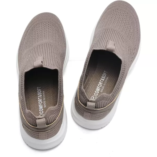 TIOSEBON Women's Walking Tennis Shoes Knit Slip on Mesh Comfortable Sneaker