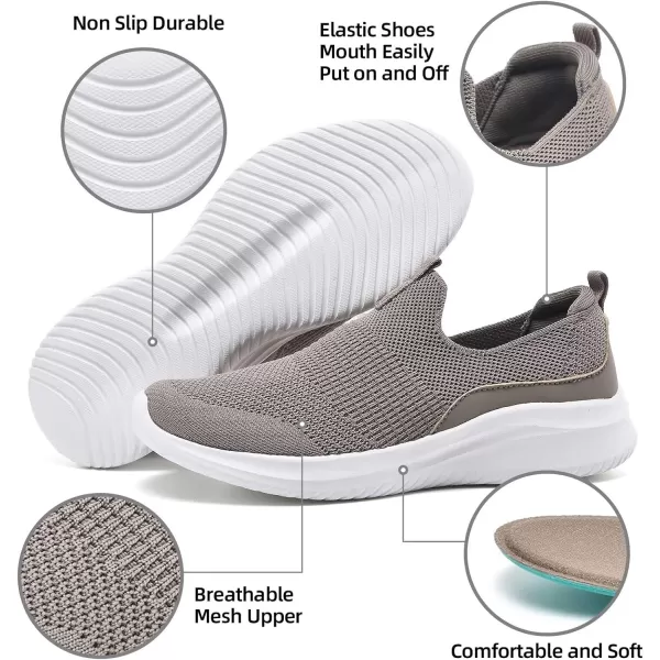 TIOSEBON Women's Walking Tennis Shoes Knit Slip on Mesh Comfortable Sneaker