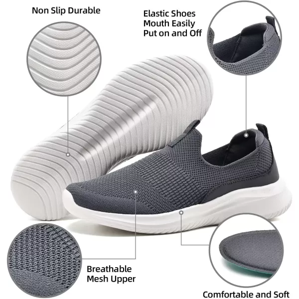 TIOSEBON Women's Walking Tennis Shoes Knit Slip on Mesh Comfortable Sneaker