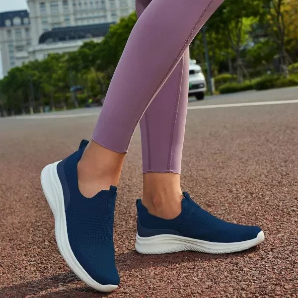 TIOSEBON Women's Walking Tennis Shoes Knit Slip on Mesh Comfortable Sneaker