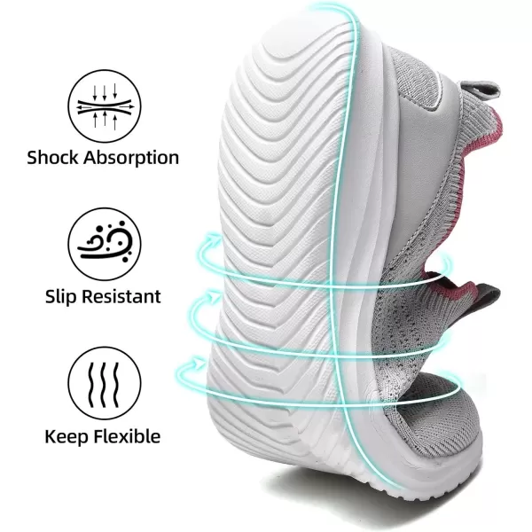 TIOSEBON Women's Walking Tennis Shoes Knit Slip on Mesh Comfortable Sneaker