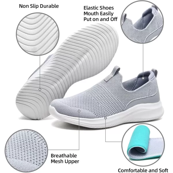 TIOSEBON Women's Walking Tennis Shoes Knit Slip on Mesh Comfortable Sneaker