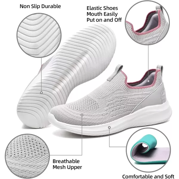 TIOSEBON Women's Walking Tennis Shoes Knit Slip on Mesh Comfortable Sneaker