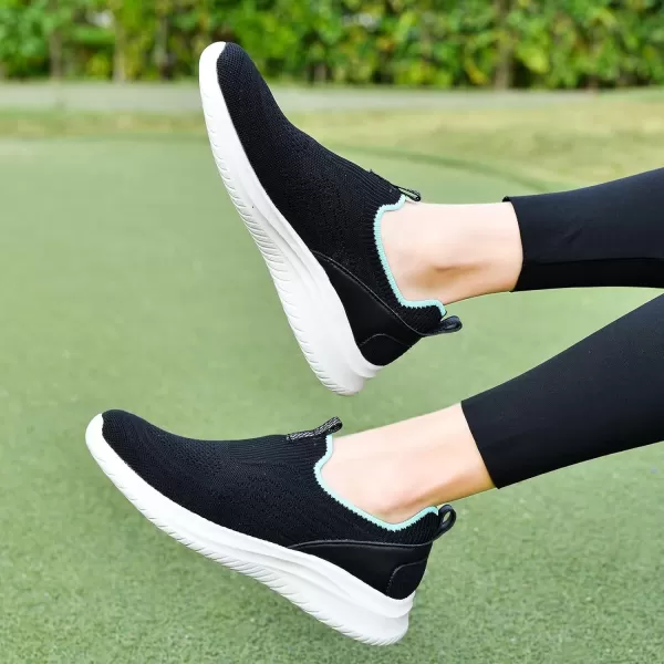 TIOSEBON Women's Walking Tennis Shoes Knit Slip on Mesh Comfortable Sneaker