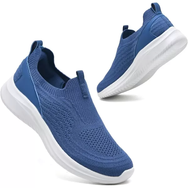 TIOSEBON Women's Walking Tennis Shoes Knit Slip on Mesh Comfortable Sneaker