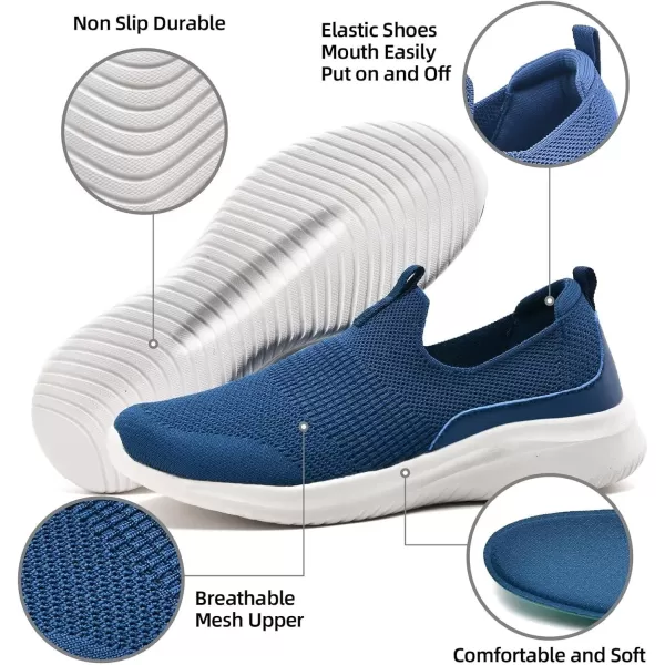 TIOSEBON Women's Walking Tennis Shoes Knit Slip on Mesh Comfortable Sneaker