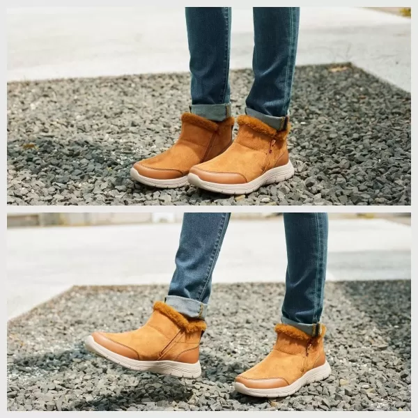 TIOSEBON Women's Winter Ankle Fur Lined Boots Anti-Slip On Resistant Booties Shoes