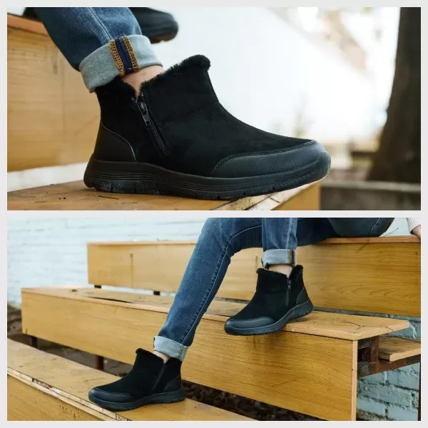 TIOSEBON Women's Winter Ankle Fur Lined Boots Anti-Slip On Resistant Booties Shoes