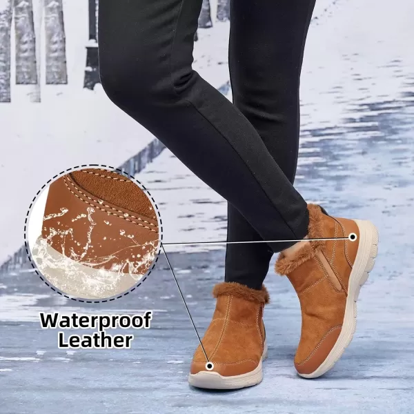 TIOSEBON Women's Winter Ankle Fur Lined Boots Anti-Slip On Resistant Booties Shoes