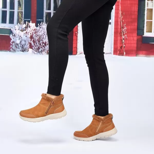 TIOSEBON Women's Winter Ankle Fur Lined Boots Anti-Slip On Resistant Booties Shoes