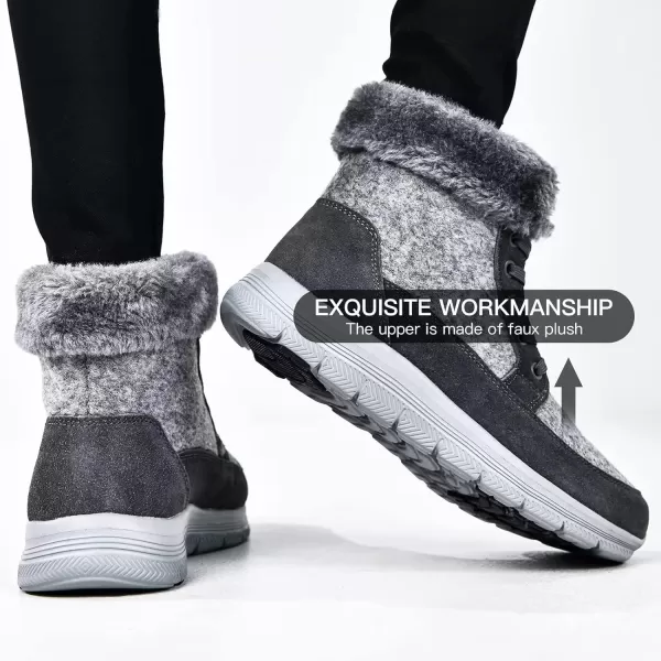 TIOSEBON Women's Winter Fur Lined Boots Ankle Short Booties Slip-Resistant Walking Shoes