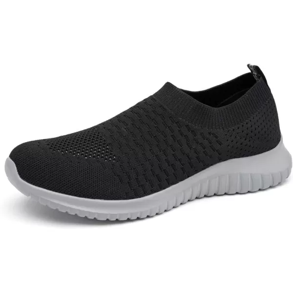 TIOSEBON Men's Walking Tennis Shoes Knit Running Slip-on Lightweight Running Sneakers