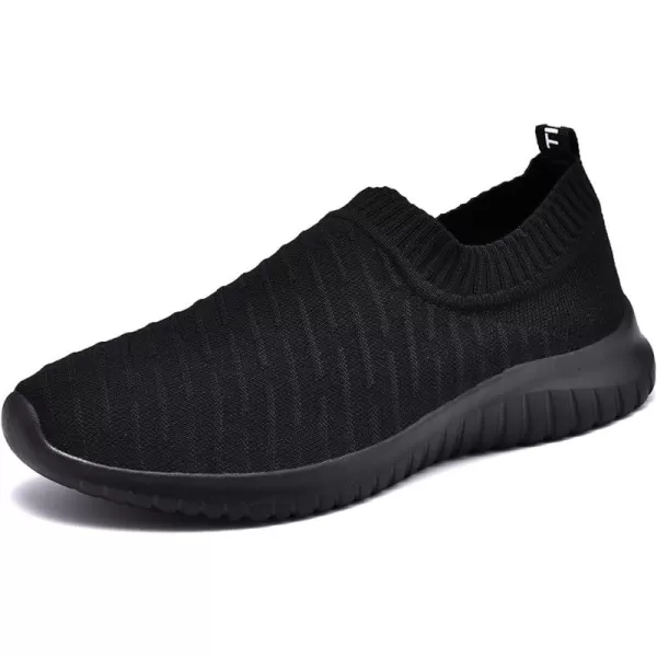 TIOSEBON Men's Walking Tennis Shoes Knit Running Slip-on Lightweight Running Sneakers