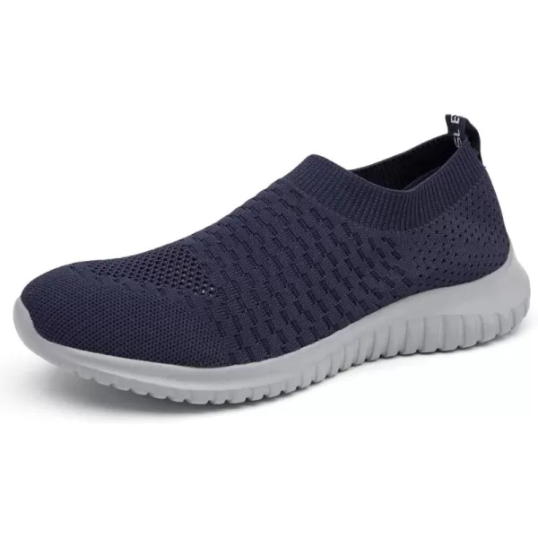 TIOSEBON Men's Walking Tennis Shoes Knit Running Slip-on Lightweight Running Sneakers