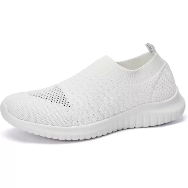 TIOSEBON Men's Walking Tennis Shoes Knit Running Slip-on Lightweight Running Sneakers