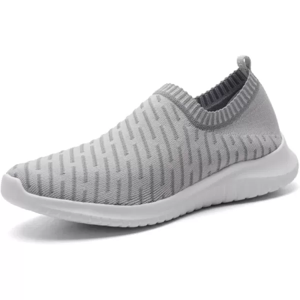 TIOSEBON Men's Walking Tennis Shoes Knit Running Slip-on Lightweight Running Sneakers