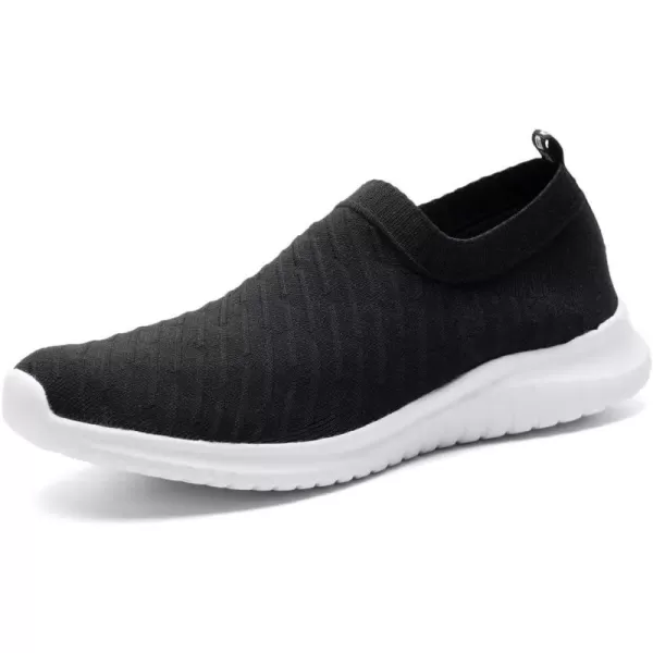 TIOSEBON Men's Walking Tennis Shoes Knit Running Slip-on Lightweight Running Sneakers