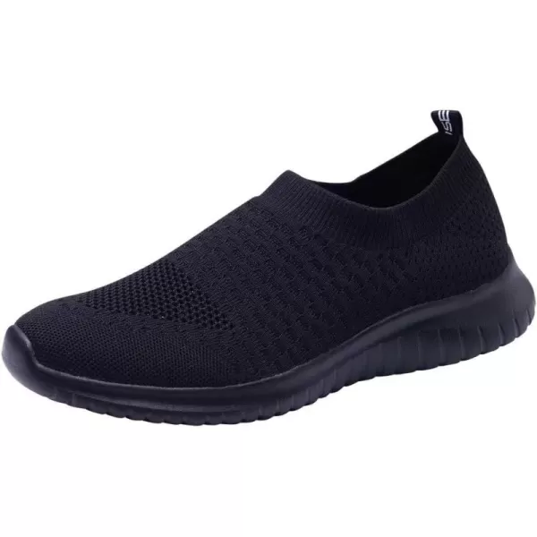 TIOSEBON Men's Walking Tennis Shoes Knit Running Slip-on Lightweight Running Sneakers