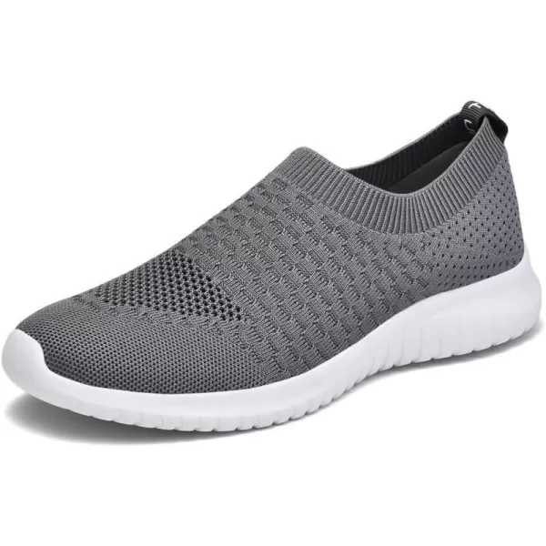 TIOSEBON Men's Walking Tennis Shoes Knit Running Slip-on Lightweight Running Sneakers