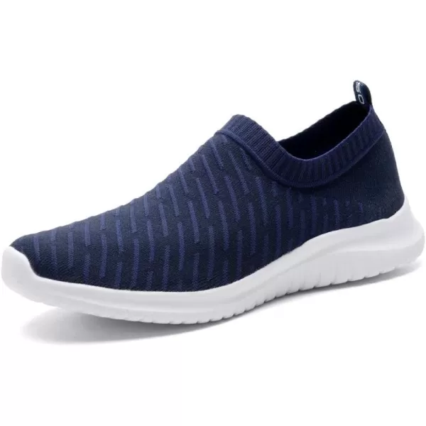 TIOSEBON Men's Walking Tennis Shoes Knit Running Slip-on Lightweight Running Sneakers