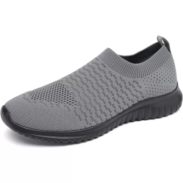 TIOSEBON Men's Walking Tennis Shoes Knit Running Slip-on Lightweight Running Sneakers