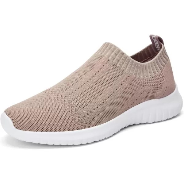 TIOSEBON Women's Walking Sock Shoes Elastic Knit Lightweight Slip on Breathable Yoga Sneakers