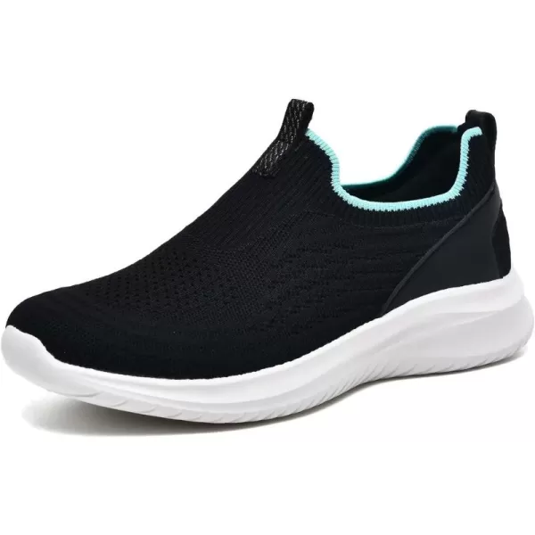 TIOSEBON Women's Walking Tennis Shoes Knit Slip on Mesh Comfortable Sneaker