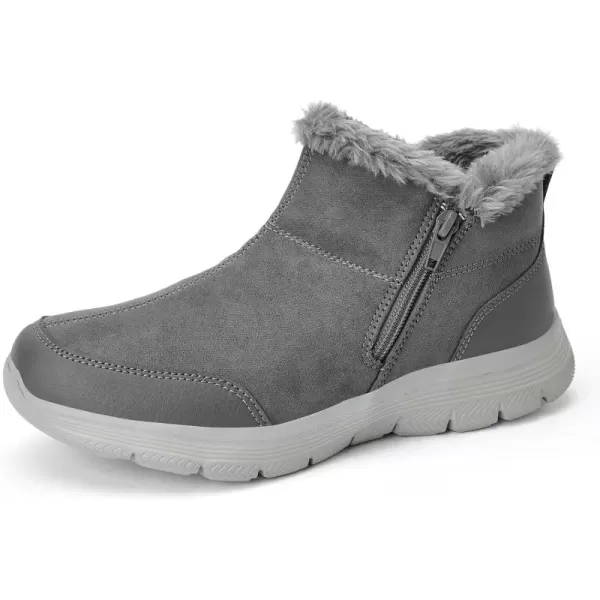 TIOSEBON Women's Winter Ankle Fur Lined Boots Anti-Slip On Resistant Booties Shoes